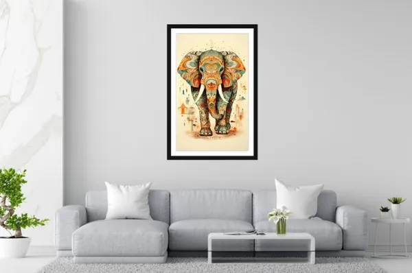 Multicolour_Elephant_Art_Print_Framed_Wall_Decor