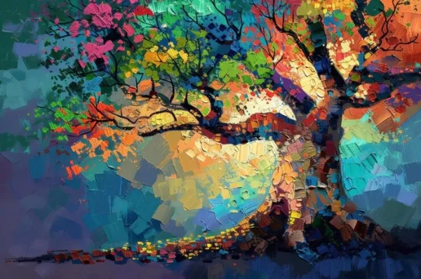 Multicolor_Abstract_Tree_Framed_Wall_Art