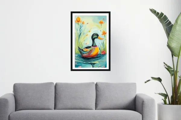 Black_Frame_Floral_Print_Wall_Art