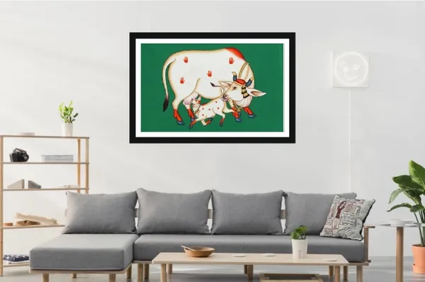 Traditional_Cow_And_Calf_Framed_Wall_Art