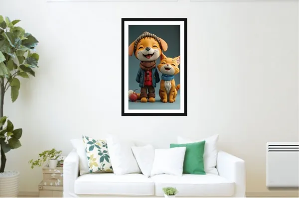 Black_Framed_Whimsical_Animal_Illustration_Wall_Art