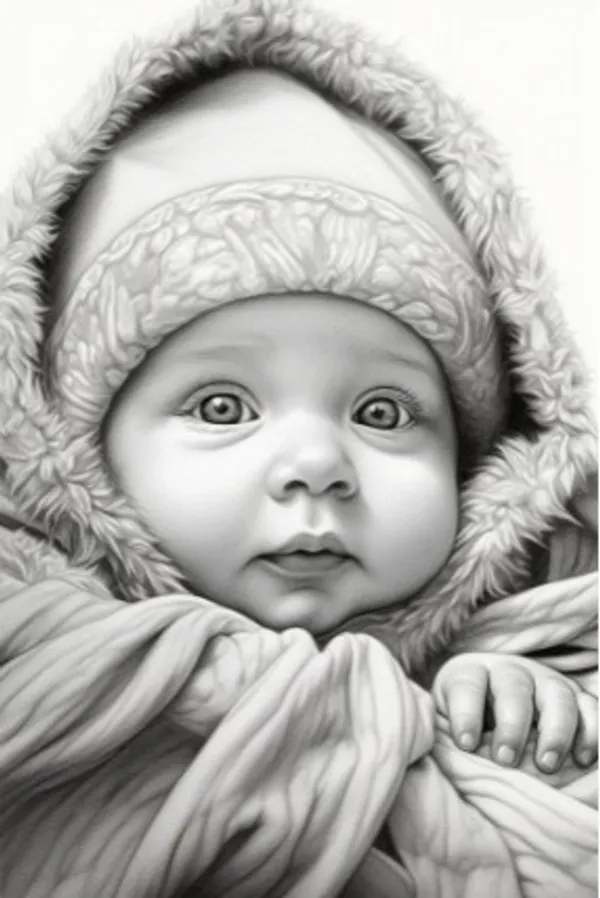 Black_Framed_Black_And_White_Baby_Portrait_Wall_Art