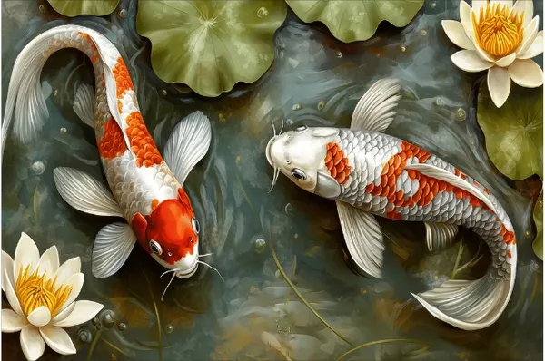 Framed_Koi_Fish_Lotus_Wall_Art