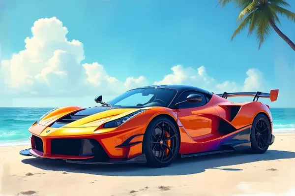 Beach_Sports_Car_Framed_Wall_Art