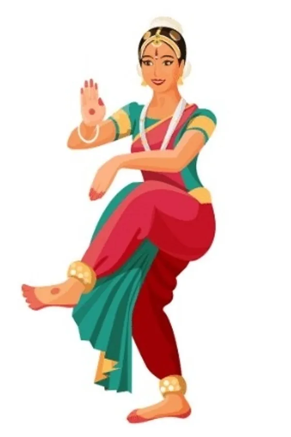 Black_Frame_Indian_Classical_Dancer_Illustration_Wall_Art