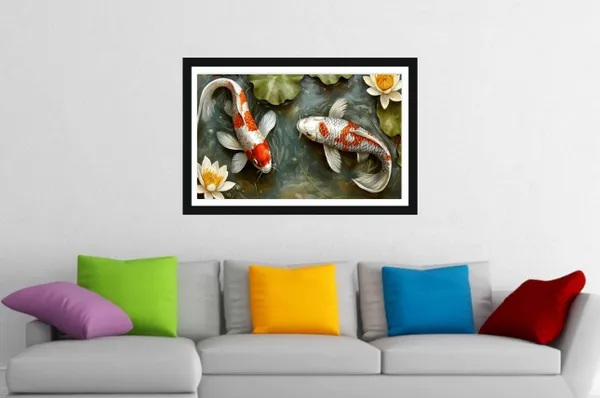 Framed_Koi_Fish_Lotus_Wall_Art