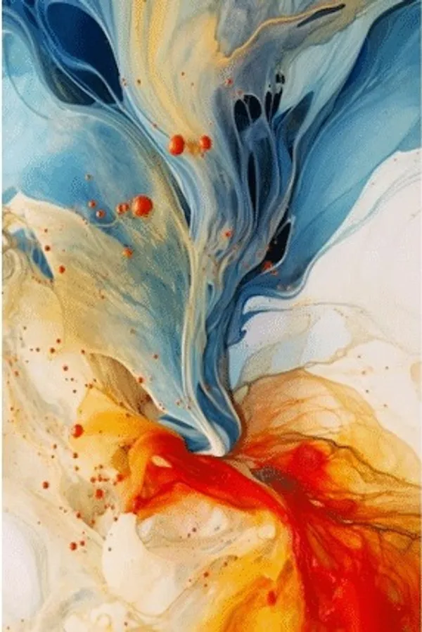 Abstract_Blue_Orange_Pattern_Wall_Art_Frame