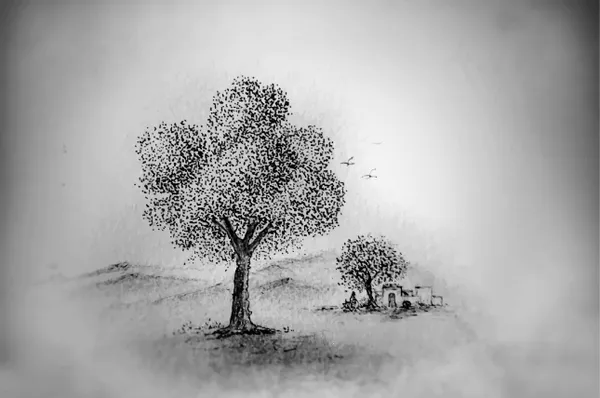Black_Framed_Monochrome_Tree_Sketch_Wall_Art