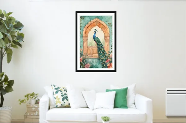 Printed_Peacock_Archway_Wall_Art_Frame
