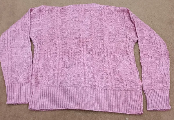Pink_Acrylic_Cable_Knit_Button_Front_Cardigan_For_Women