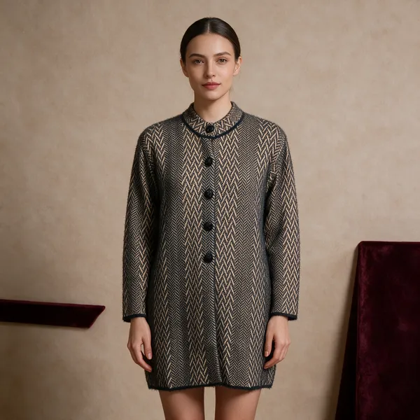 Black_Acrylic_Zigzag_Pattern_Longline_Long_Coat_For_Women