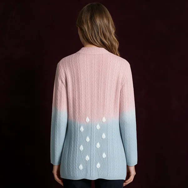 Pink_Blue_Acrylic_Gradient_Cable_Knit_Cardigan_For_Women