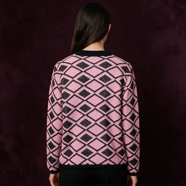 Pink_Acrylic_Diamond_Pattern_Regular_Fit_Pullover_For_Women