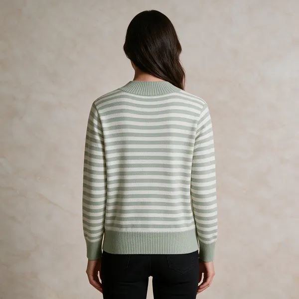 Green_Acrylic_High_Neck_Striped_Pullover_For_Women