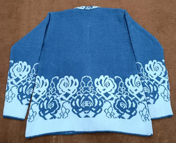 Air_Force_Blue_Acrylic_Floral_Knit_Button_Front_Cardigan_For_Women