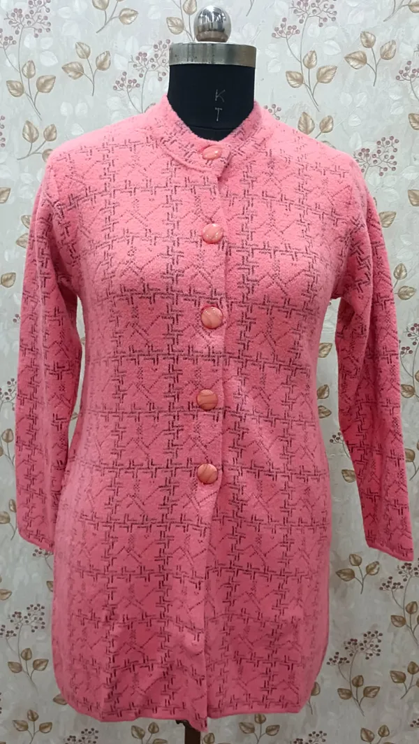 Pink_Acrylic_Longline_Long_Coat_For_Women