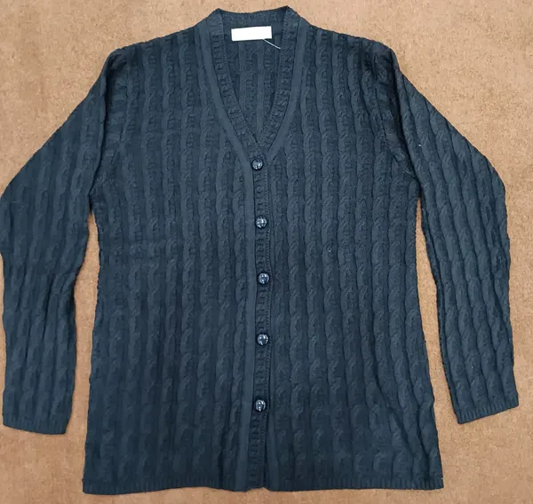 Black_Acrylic_Cable_Knit_V_Neck_Full_Sleeve_Cardigan_For_Women
