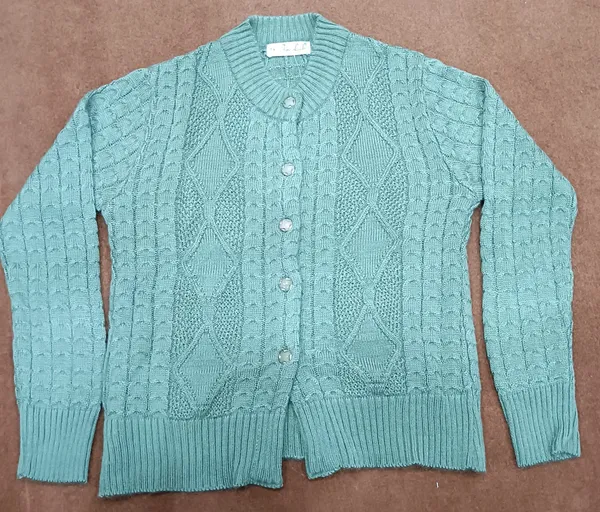 Olive_Acrylic_Cable_Knit_Button_Down_Cardigan_For_Women