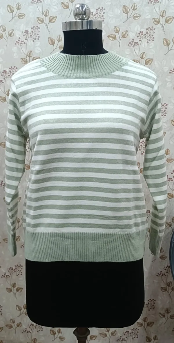 Green_Acrylic_High_Neck_Striped_Pullover_For_Women