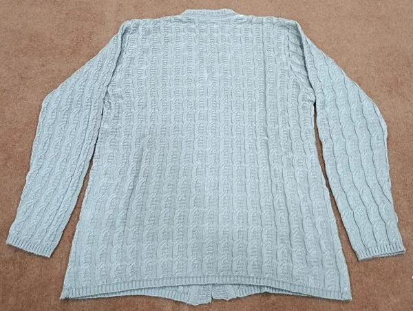 Grey_Acrylic_Cable_Knit_V_Neck_Button_Front_Cardigan_For_Women