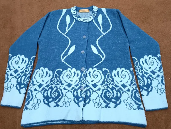 Air_Force_Blue_Acrylic_Floral_Knit_Button_Front_Cardigan_For_Women