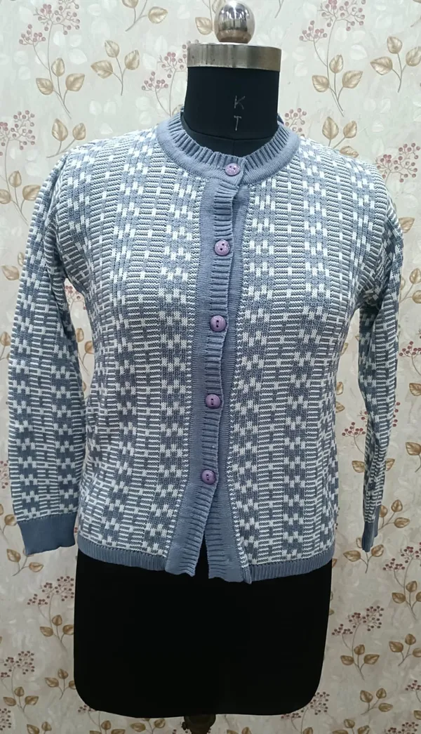 Blue_Acrylic_Geometric_Knit_Cardigan_For_Women