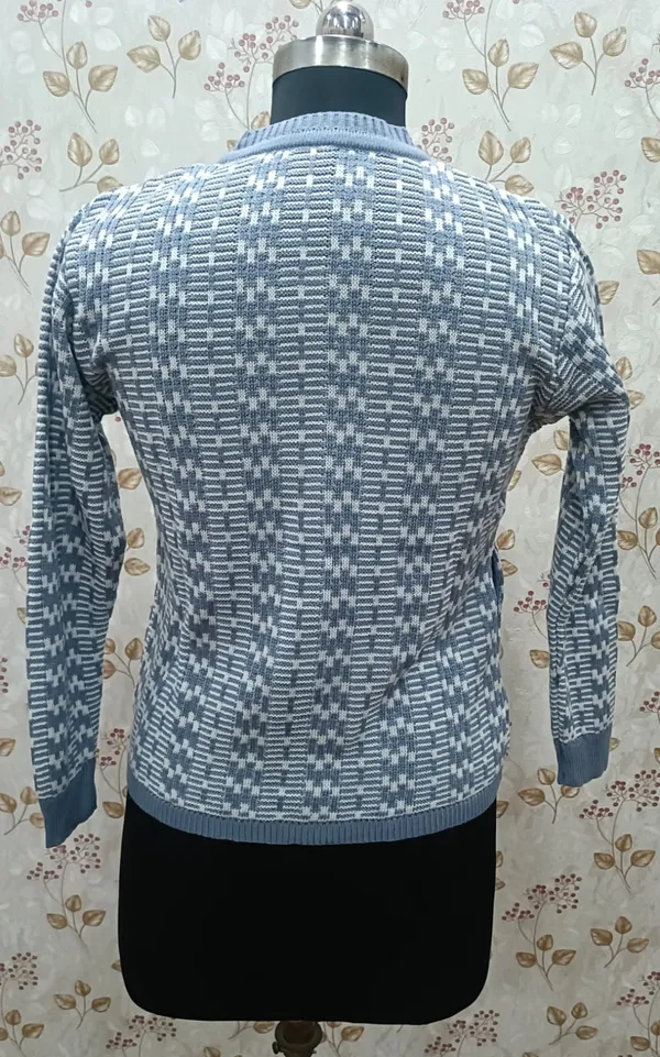 Blue_Acrylic_Geometric_Knit_Cardigan_For_Women