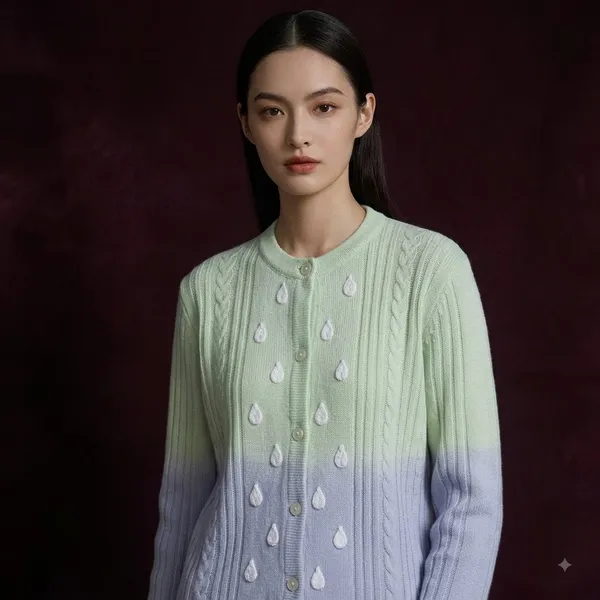 Lemon_Lavender_Acrylic_Ombre_Cable_Knit_Cardigan_For_Women