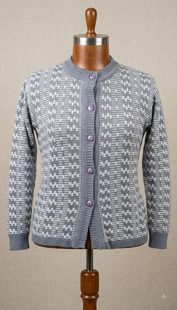 Blue_Acrylic_Geometric_Knit_Cardigan_For_Women
