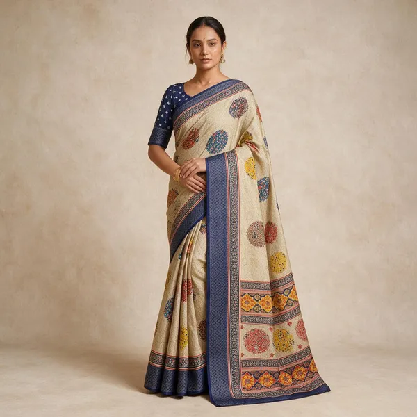Beige_Dola_Silk_Saree_For_Women