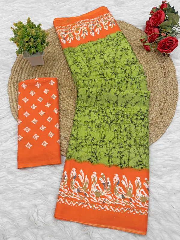 Green_Printed_Saree_For_Women
