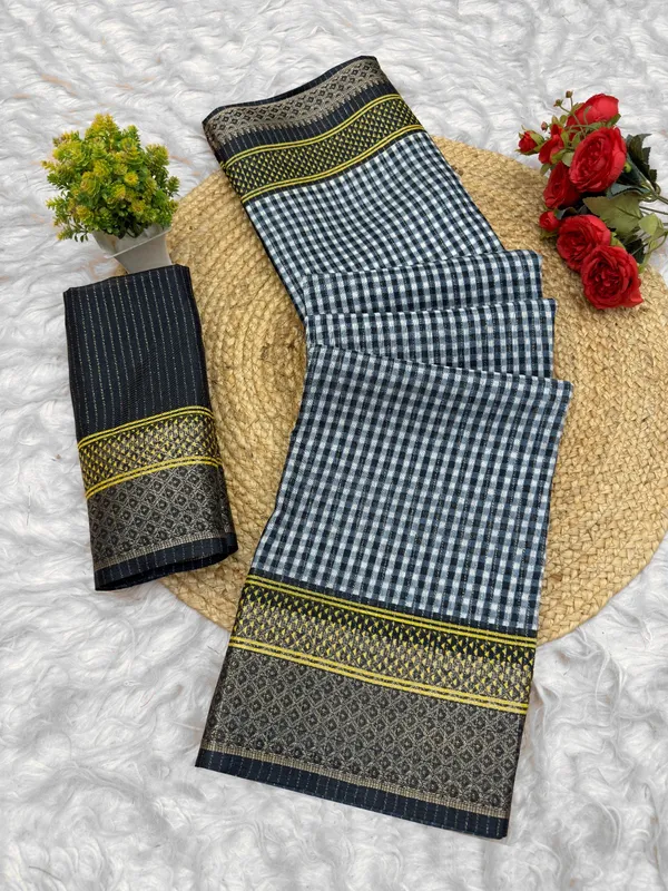 Black_Checkered_Saree_For_Women