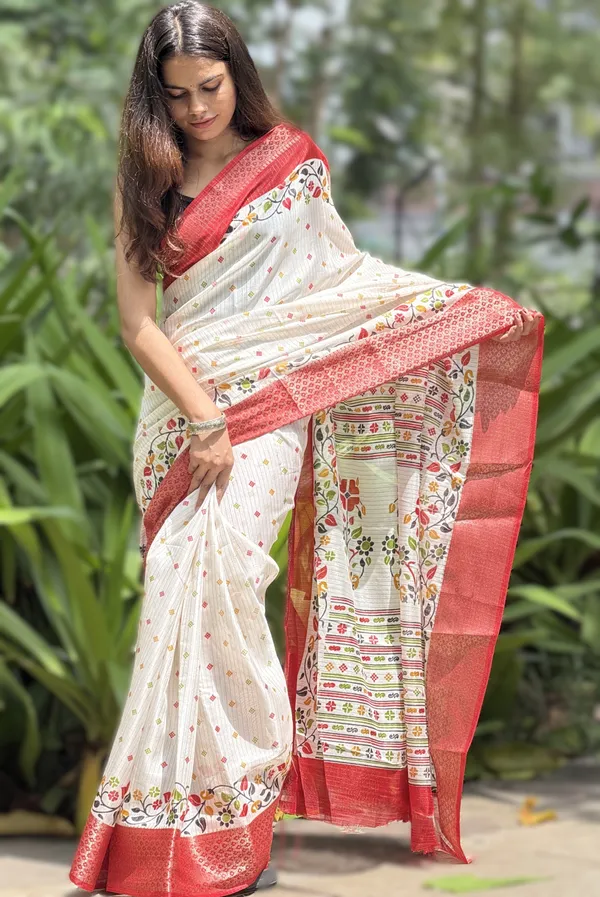 White_Floral_Printed_Saree_for_Women