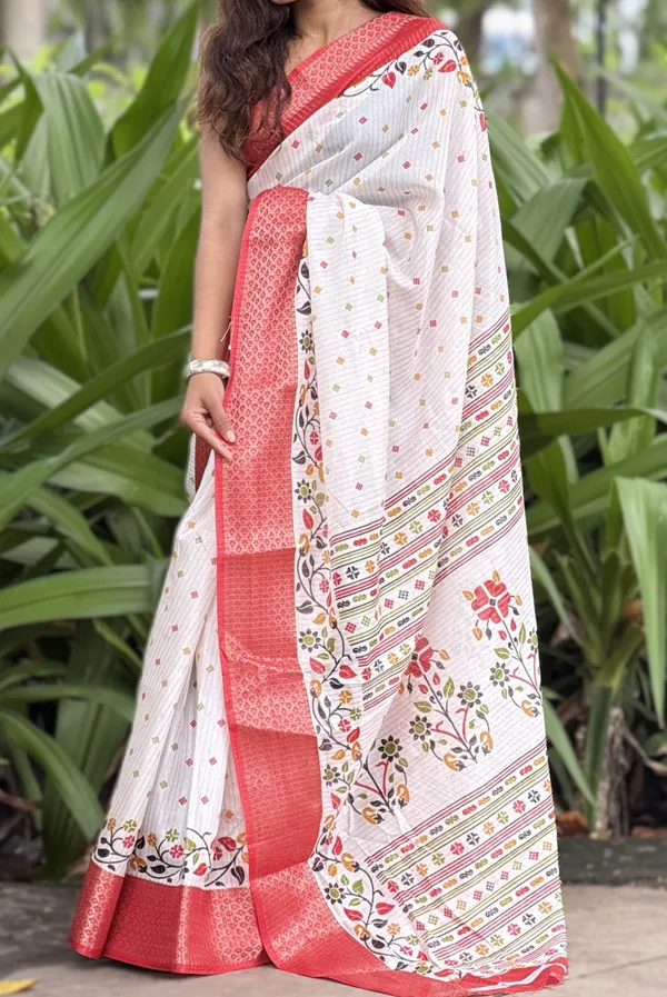 White_Floral_Printed_Saree_for_Women