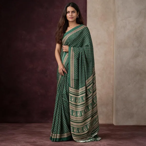 Green_Crepe_Saree_For_Women
