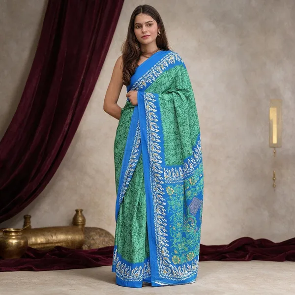 Green_Crepe_Saree_For_Women