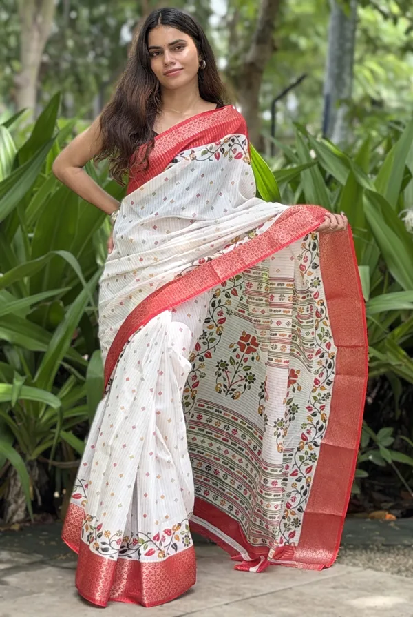 White_Floral_Printed_Saree_for_Women