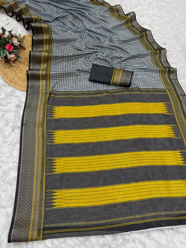 Black_Checkered_Saree_For_Women