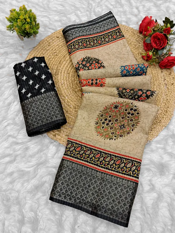 Black_Beige_Printed_Saree_for_Women
