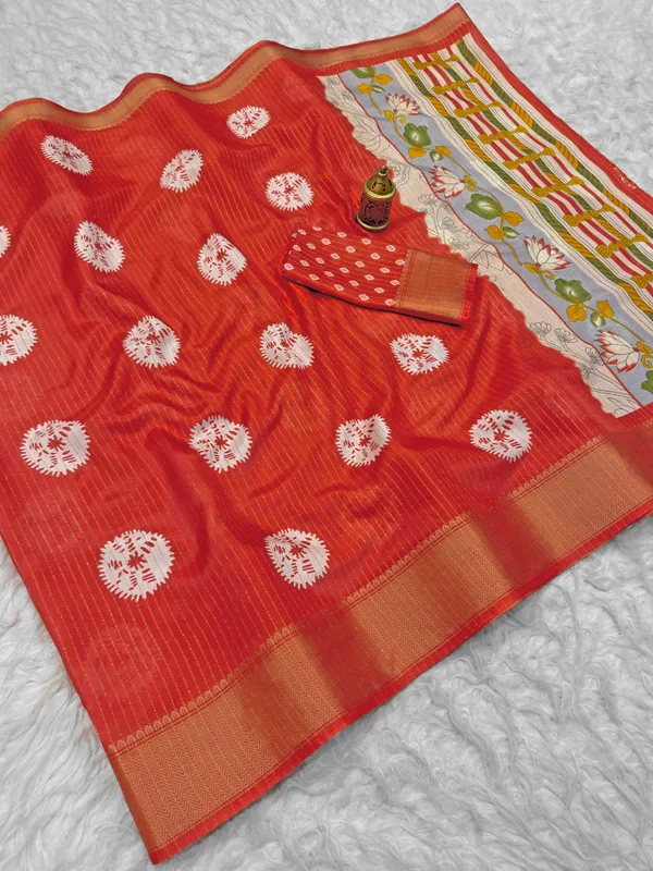 Red_Cotton_Printed_Saree_for_Women