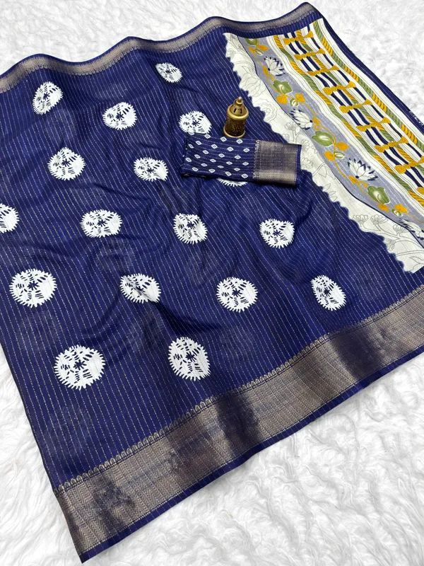 Blue_Woven_Motif_Saree_for_Women