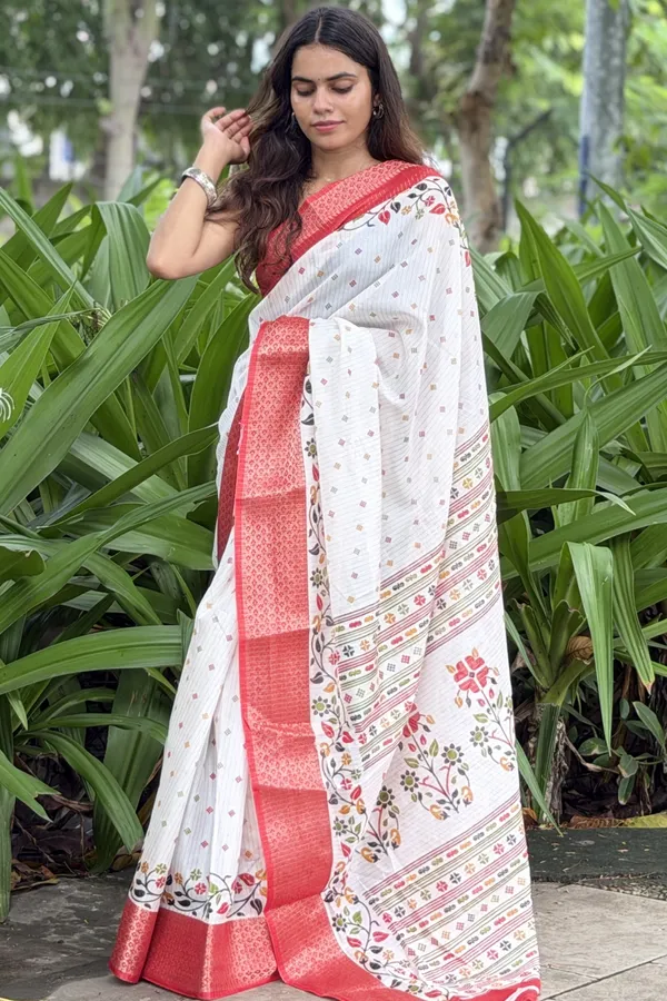 White_Floral_Printed_Saree_for_Women