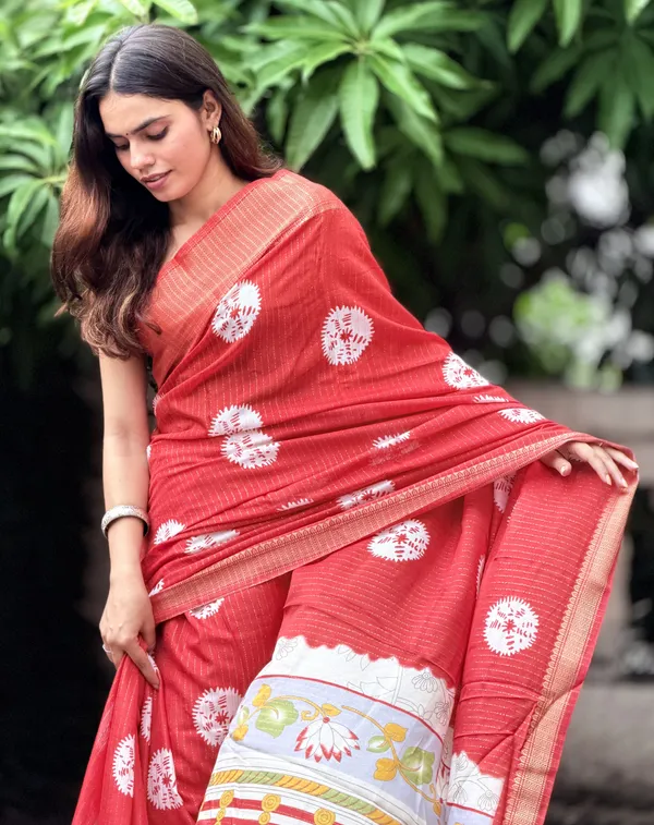 Red_Cotton_Printed_Saree_for_Women