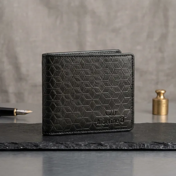 Black_Embossed_Leather_Bifold_Wallet_For_Men