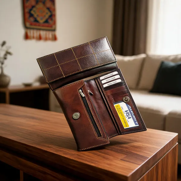 Brown_Pure_Leather_Long_Wallet