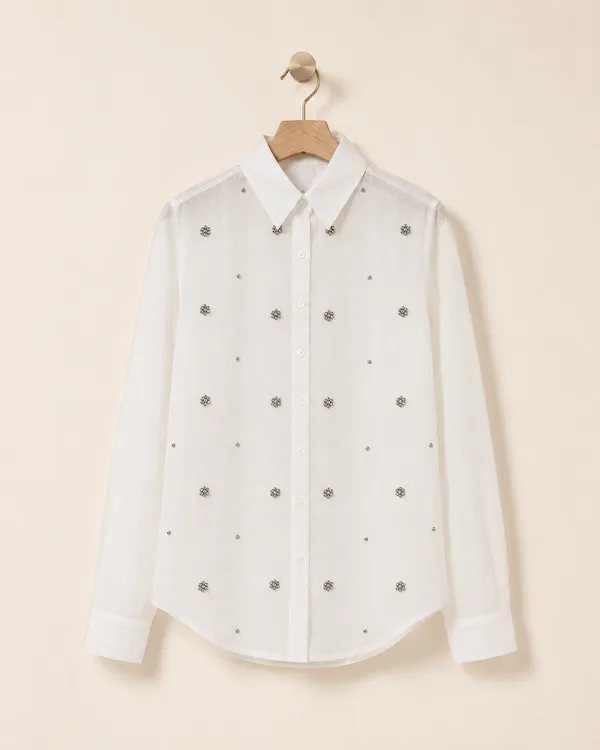 White_Embellished_Button_Front_Shirt_for_Women