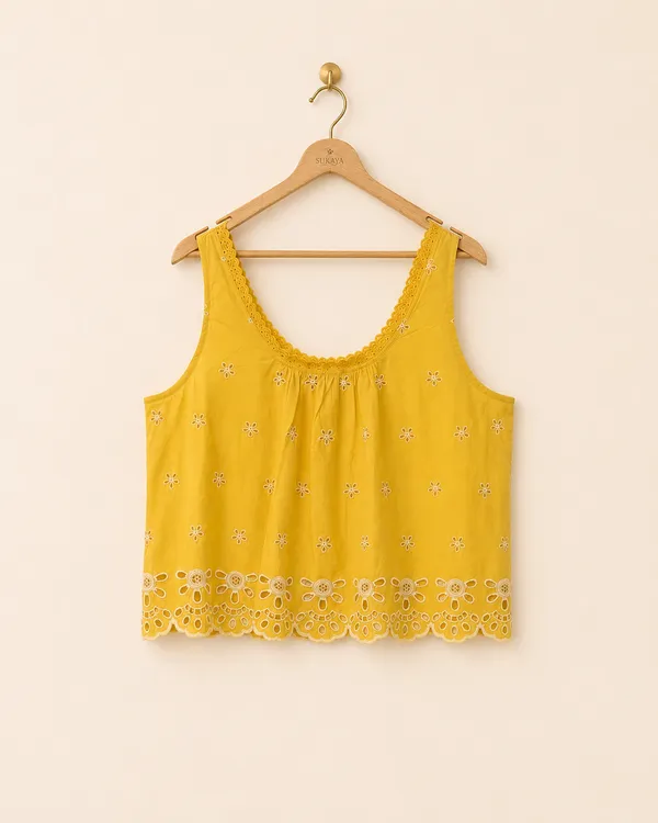 Yellow_Floral_Embroidered_Sleeveless_Top_for_Women
