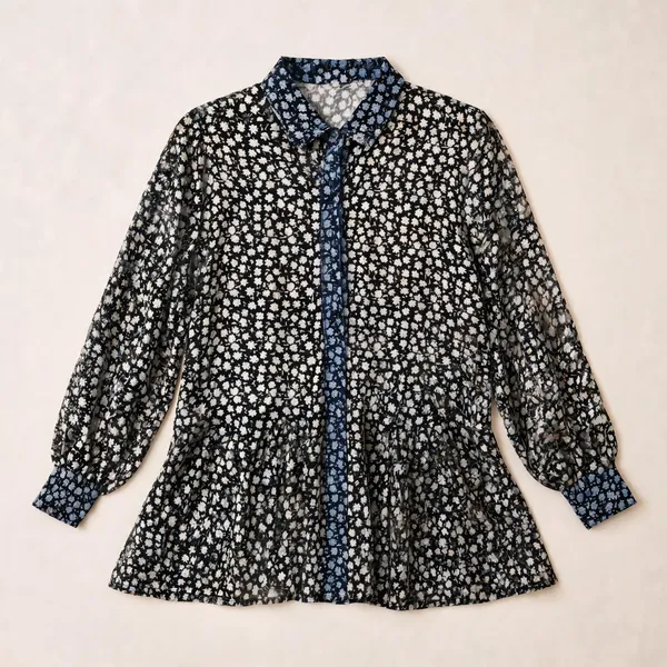 Black_And_Ivory_Chiffon_Regular_Fit_Floral_Print_Peplum_Shirt_For_Women