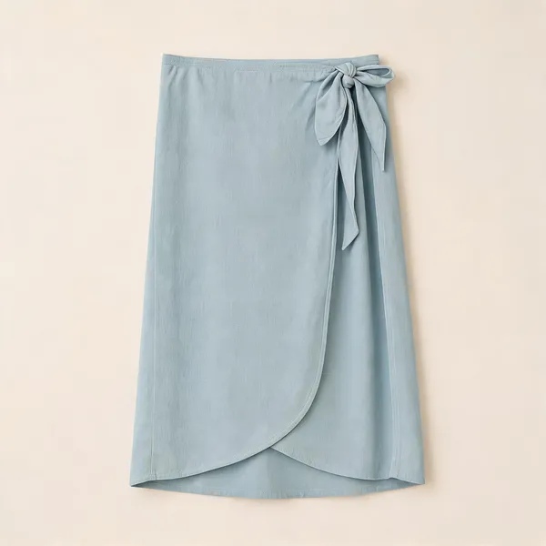 Powder_Blue_Linen_A-Line_Wrap_Midi_Skirt_For_Women