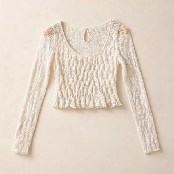 Ivory_Cotton_Fitted_Lace_Cropped_Top_For_Women